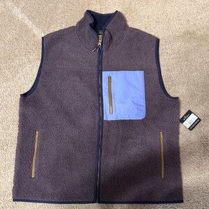 Eddie Bauer Women's Fleece Vest with Blue and Brown Accents